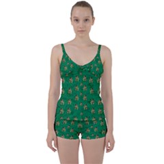 Water Lilies In The Soft Clear Warm Tropical Sea Tie Front Two Piece Tankini by pepitasart