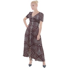 Abstract Pattern Geometric Backgrounds Button Up Short Sleeve Maxi Dress by Eskimos