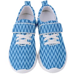 Background-cevrons-blue-001 Women s Velcro Strap Shoes by nate14shop