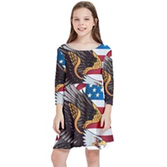 American-eagle- Clip-art Kids  Quarter Sleeve Skater Dress by Jancukart