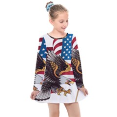 American-eagle- Clip-art Kids  Long Sleeve Dress by Jancukart