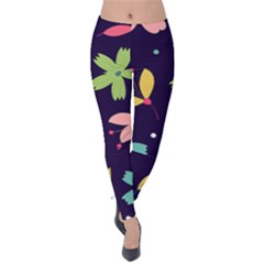 Colorful Floral Velvet Leggings by hanggaravicky2