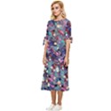 Splodge Bow Sleeve Chiffon Midi Dress View2