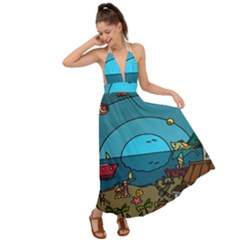 Artwork Art Kids Backless Maxi Beach Dress by artworkshop