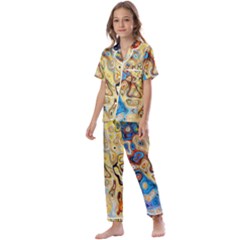 Colorful Structure Kids  Satin Short Sleeve Pajamas Set by artworkshop