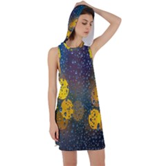 Raindrops Water Racer Back Hoodie Dress by artworkshop