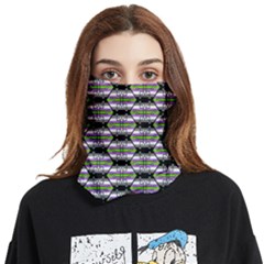 Hackers Town Void Mantis Hexagon Agender Nine 9 Stripe Pride Flag Face Covering Bandana (two Sides) by WetdryvacsLair