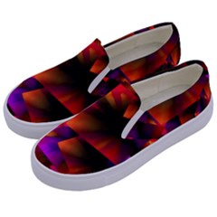 Squares Motif Geometric Pattern Kids  Canvas Slip Ons by dflcprintsclothing