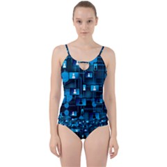 Smartphone-system-web-news Cut Out Top Tankini Set by Jancukart