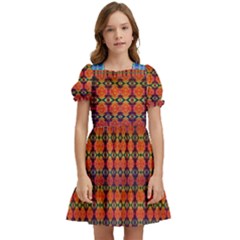 Fractaled Pixels Kids  Puff Sleeved Dress by Thespacecampers