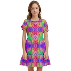 Deep Space 444 Kids  Puff Sleeved Dress by Thespacecampers