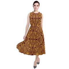 Abstract Pattern Geometric Backgrounds Round Neck Boho Dress by Eskimos