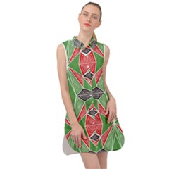 Abstract Pattern Geometric Backgrounds  Sleeveless Shirt Dress by Eskimos