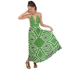 Abstract Pattern Geometric Backgrounds  Backless Maxi Beach Dress by Eskimos