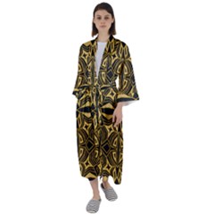 Abstract Pattern Geometric Backgrounds Maxi Satin Kimono by Eskimos