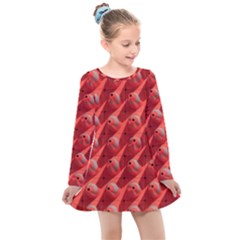 Sculpture-art-traffic-cones-plastic Kids  Long Sleeve Dress by Jancukart