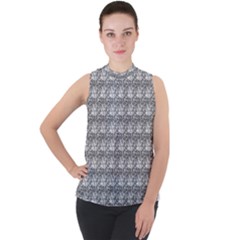 Digitalart Mock Neck Chiffon Sleeveless Top by Sparkle