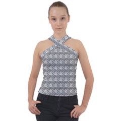 Digitalart Cross Neck Velour Top by Sparkle