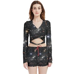 James Webb Space Telescope Deep Field Velvet Wrap Crop Top And Shorts Set by PodArtist