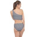 Soot Black and White Handpainted Houndstooth Check Watercolor Pattern Spliced Up Two Piece Swimsuit View2