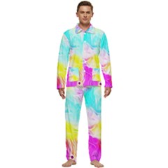 Background-drips-fluid-colorful Men s Long Sleeve Velvet Pocket Pajamas Set by Jancukart