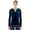 Technology-artificial-intelligence V-Neck Long Sleeve Top View1