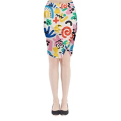 Popping Colors Midi Wrap Pencil Skirt by HWDesign