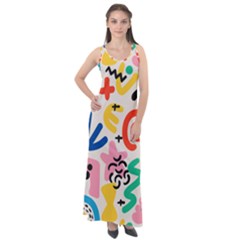 Popping Colors Sleeveless Velour Maxi Dress by HWDesign