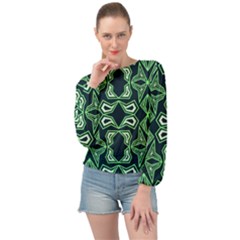 Abstract Pattern Geometric Backgrounds  Banded Bottom Chiffon Top by Eskimos