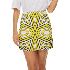 Abstract Pattern Geometric Backgrounds  Mini Front Wrap Skirt by Eskimos