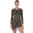 Folk flowers print Floral pattern Ethnic art Asymmetric Cut-Out Shift Dress View1