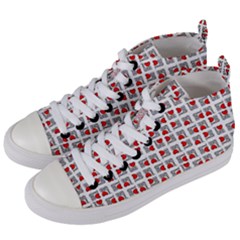 Spanish Love Phrase Motif Pattern Women s Mid-top Canvas Sneakers by dflcprintsclothing