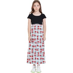 Spanish Love Phrase Motif Pattern Kids  Flared Maxi Skirt by dflcprintsclothing