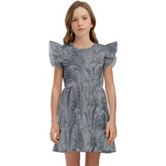 Ice Frost Crystals Kids  Winged Sleeve Dress by artworkshop