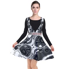 Im Fourth Dimension Black White 4 Plunge Pinafore Dress by imanmulyana