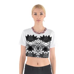 Im Fourth Dimension Black White 6 Cotton Crop Top by imanmulyana