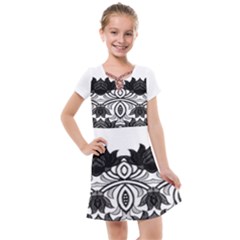 Im Fourth Dimension Black White 6 Kids  Cross Web Dress by imanmulyana