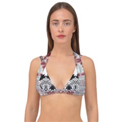 Im Fourth Dimension Black White 6 Double Strap Halter Bikini Top by imanmulyana