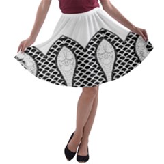 Im Fourth Dimension Black White 8 A-line Skater Skirt by imanmulyana