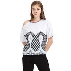 Im Fourth Dimension Black White 8 One Shoulder Cut Out Tee by imanmulyana