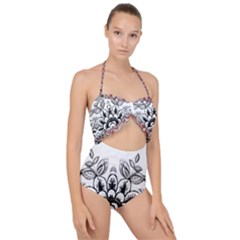 Im Fourth Dimension Black White 10 Scallop Top Cut Out Swimsuit by imanmulyana