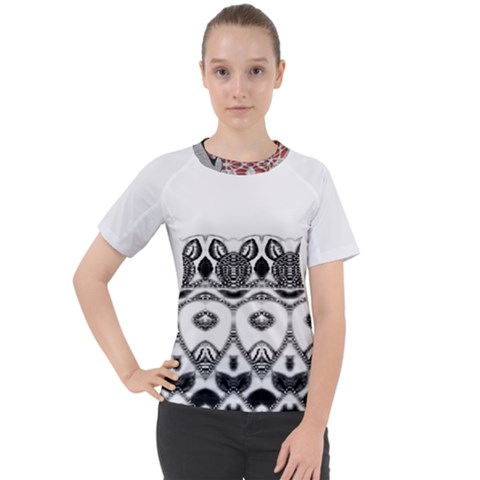 Im Fourth Dimension Black White 12 Women s Sport Raglan Tee by imanmulyana