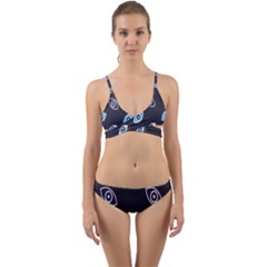 Eyes Evil Eye Blue Pattern Design Wrap Around Bikini Set by artworkshop