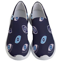 Eyes Evil Eye Blue Pattern Design Women s Lightweight Slip Ons by artworkshop