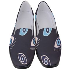 Eyes Evil Eye Blue Pattern Design Women s Classic Loafer Heels by artworkshop