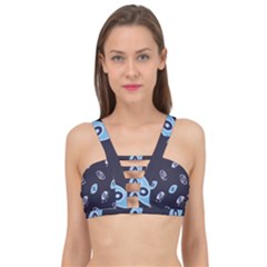 Eyes Evil Eye Blue Pattern Design Cage Up Bikini Top by artworkshop