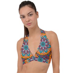 Mandala Spirit Halter Plunge Bikini Top by zappwaits