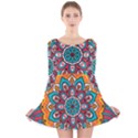 Mandala Spirit Long Sleeve Velvet Skater Dress View1