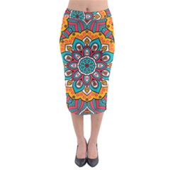 Mandala Spirit Midi Pencil Skirt by zappwaits