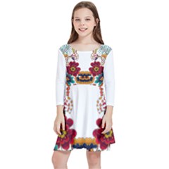 Im Fourth Dimension Colour 12 Kids  Quarter Sleeve Skater Dress by imanmulyana